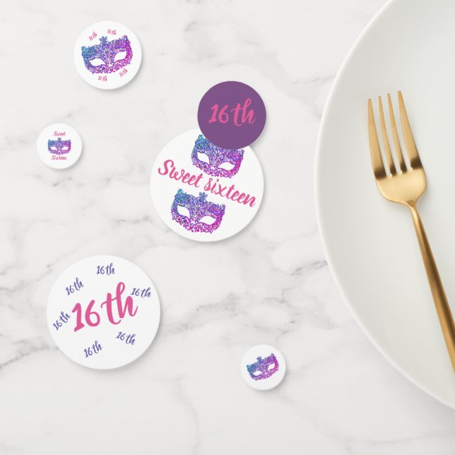 Sweet 16 party table confetti (Group)