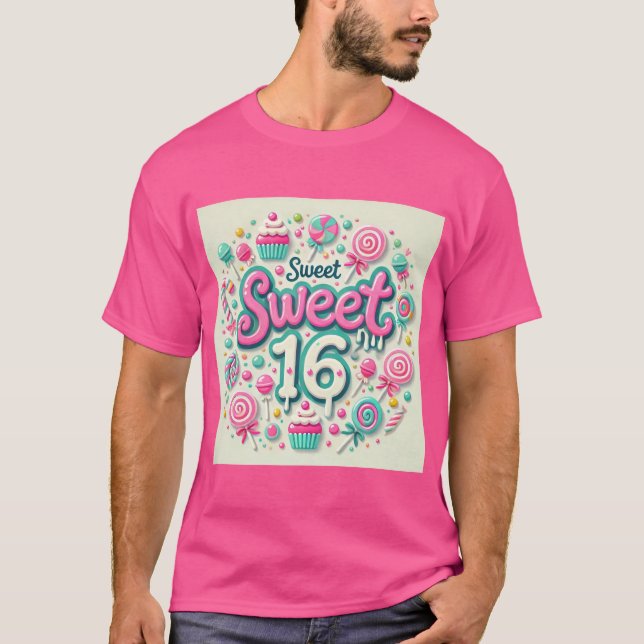 Sweet 16 Pastel Birthday Design Mens Tshirt (Front)