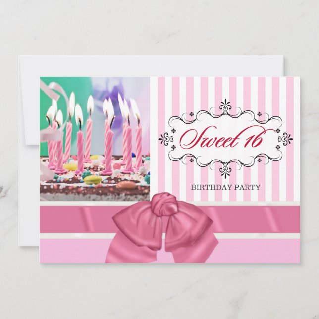 Sweet 16 - Personalised Birthday Party Invitations (Front)