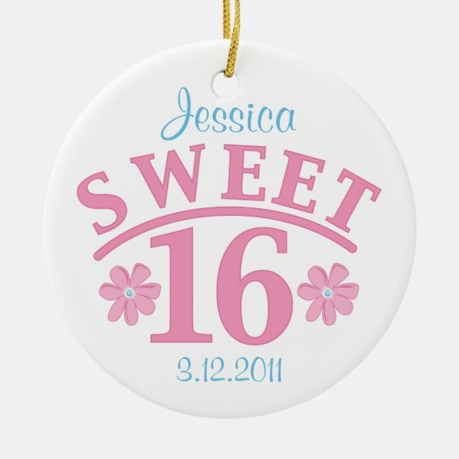 Sweet 16 Personalised Ornament (Front)
