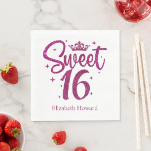 Sweet 16 Personalised Paper Napkin
