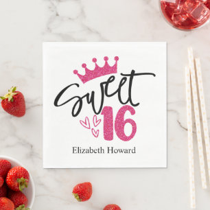 Sweet 16 Personalised Paper Napkin