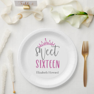 Sweet 16 Personalised Paper Plate