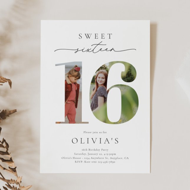 Sweet 16 Photo Birthday Invitation (Creator Uploaded)