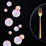 Sweet 16 photo pink glitter drip holographic photo confetti<br><div class="desc">Girly and feminine confetti for your Sweet 16, 16th birthday party table setting. A rainbow, holographic coloured background in purple, pink, rose gold and mint green, decorated with rainbow coloured glitter drips. Personalise and add a date and name/age. Grey coloured letters. Some confetti chips with name and date, others with...</div>