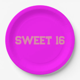 Sweet 16 Pink Magenta Paper Plate