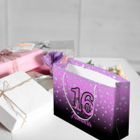 Sweet 16 pink purple black diamonds name