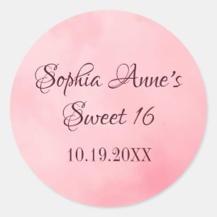 Sweet 16 Pink Watercolor Birthday Sticker