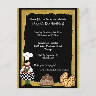 Sweet 16 Pizza Party Invitation