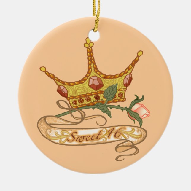Sweet 16 Princess Birthday custom ornaments (Front)