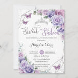 Sweet 16 Purple Floral 16th Birthday Butterflies Invitation<br><div class="desc">Personalise this lovely Sweet Sixteen Birthday invitation with own wording easily and quickly,  simply press the customise it button to further re-arrange and format the style and placement of the text.  Matching items available in store!  (c) The Happy Cat Studio</div>