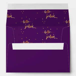 Sweet 16 purple gold scriot envelope
