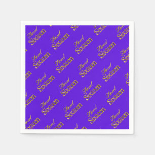 Sweet 16 Purple Gold Typography Pattern Elegant Napkin