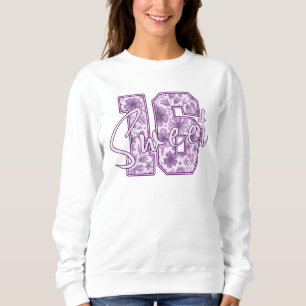 Sweet 16 Purple Lavender Floral 16th Birthday Gift Sweatshirt