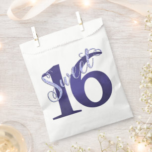 Sweet 16   Purple Watercolor Grunge and Glitter Favour Bags