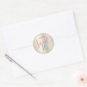 Sweet 16 Rainbow Glitter Confetti Gold Birthday Classic Round Sticker (Envelope)