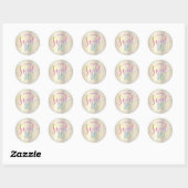 Sweet 16 Rainbow Glitter Confetti Gold Birthday Classic Round Sticker (Sheet)
