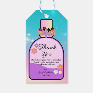 sweet 16 retro perfume bottle holographic cute gift tags