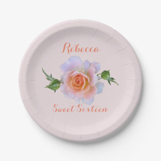 Sweet 16  Rose Birthday Paper Plate