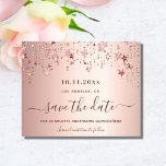 Sweet 16 rose gold blush budget Save the Date Flyer<br><div class="desc">Please note that this save the date is on flyer paper and very thin. Envelopes are not included. For thicker card (same design) please visit our store. A girly and trendy Save the Date for a Sweet 16, 16th birthday party. A feminine pink, rose gold faux metallic looking background decorated...</div>