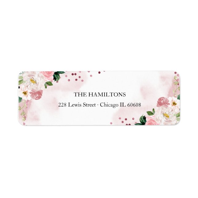 Sweet 16 Rose Gold Blush Watercolor Floral (Front)