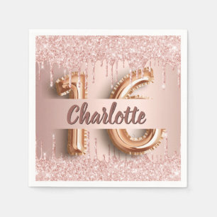 Sweet 16 rose gold drips  napkin