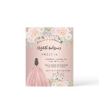 Sweet 16 rose gold flowers dress budget invitation