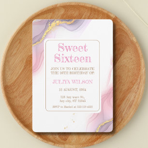 Sweet 16 Rose Gold glitter elegant birthday party Invitation
