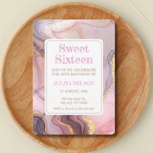 Sweet 16 Rose Gold glitter girls birthday party Invitation