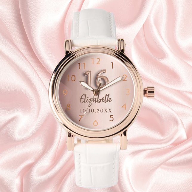 Sweet 16 rose gold name watch (Creator Uploaded)