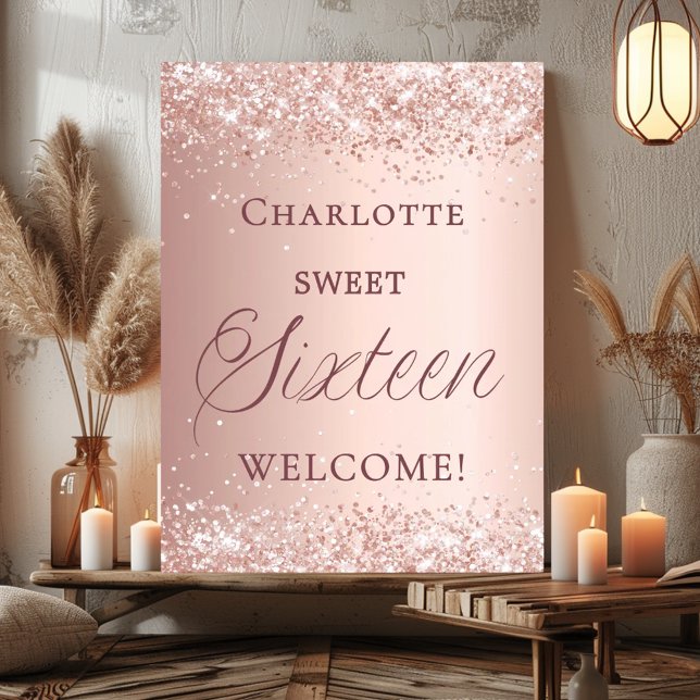 Sweet 16 rose gold welcome  poster (Creator Uploaded)