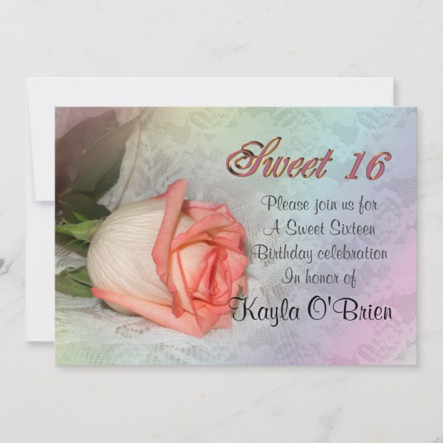 Sweet 16 rose Invitation (Front)