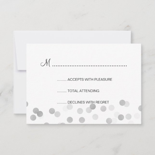 Sweet 16 RSVP Faux Silver Foil Glitter Lights (Front)