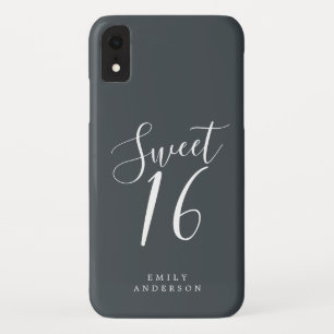 Sweet 16 Script Black White 16th Birthday Case-Mate iPhone Case