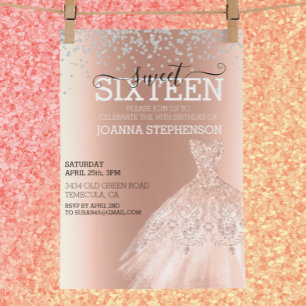 Sweet 16 Sixteen Birthday Party Dress Diamonds