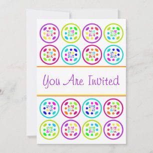 Sweet 16 Sixteen Party tropical colours bright Invitation