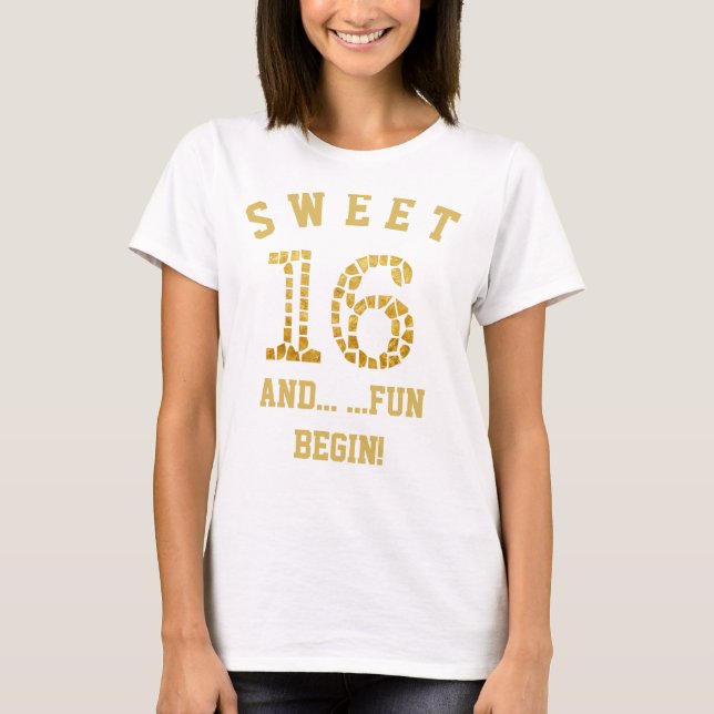 Sweet 16 | Sixteenth Birthday Party Celebration T-Shirt (Front)