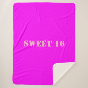 Sweet 16 Solid Pink Magenta Fleece Blanket