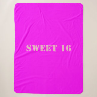 Sweet 16 Solid Pink Magenta Fleece Blanket