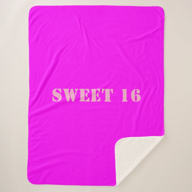 Sweet 16 Solid Pink Magenta Fleece Blanket (Front)