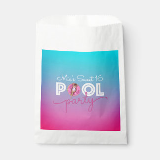 Sweet 16 summer pool party favour cookie bags
