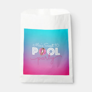 Sweet 16 summer pool party favour cookie favour bags