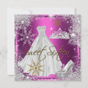 Sweet 16 Sweet Sixteen Pink White Gold Elite Invitation