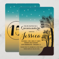 Sweet 16 | Teal Ombre Sunset Beach Tropical