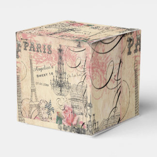 Sweet 16 Thank You Eiffel Tower & Chandelier Favour Box