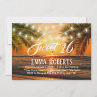Sweet 16 Tropical Sunset Beach String Lights