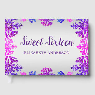 Sweet 16 Winter Snowflake Birthday Guest Book