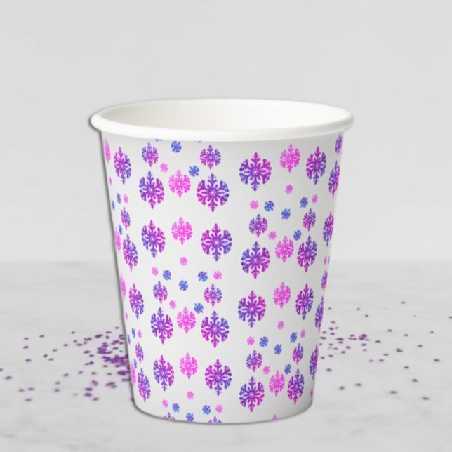 Sweet 16 Winter Snowflake Birthday Paper Cups (Creator Uploaded)