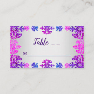 Sweet 16 Winter Snowflake Birthday Place Card