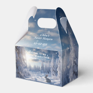 Sweet 16 Winter Wonderland Snow Bunny Forest Favour Box